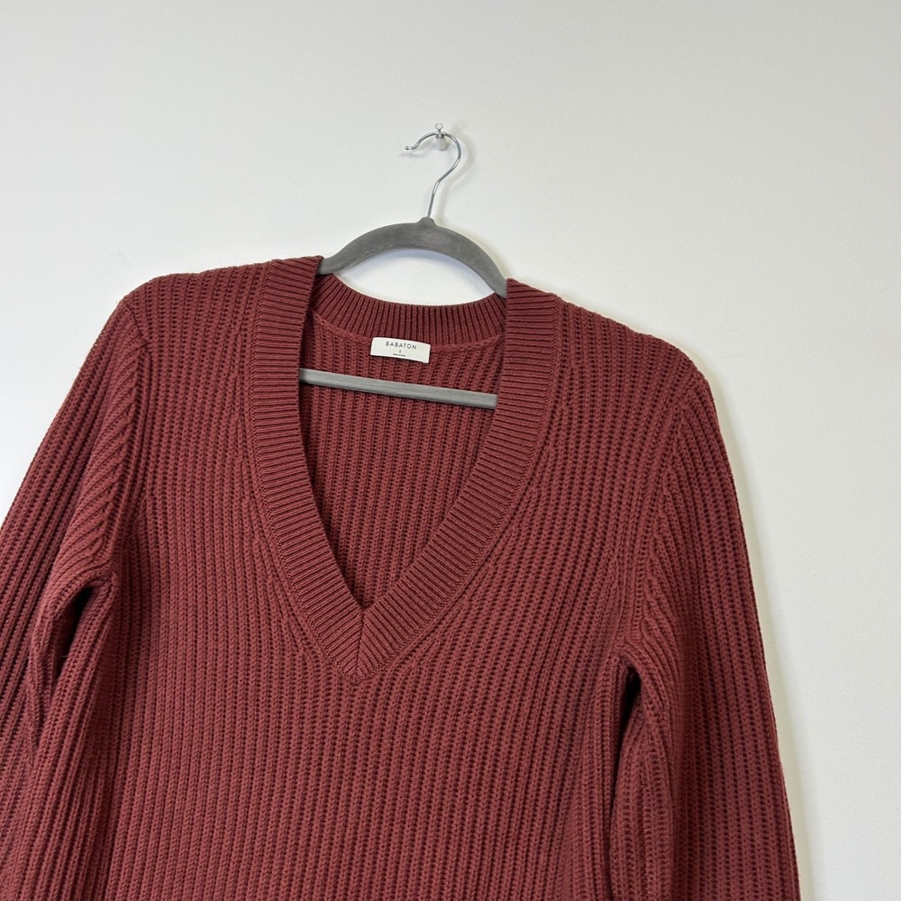 Aritzia Babaton Roger Merino Wool Oversized Sweater Womens Size Small Red Orange - Picture 4 of 9